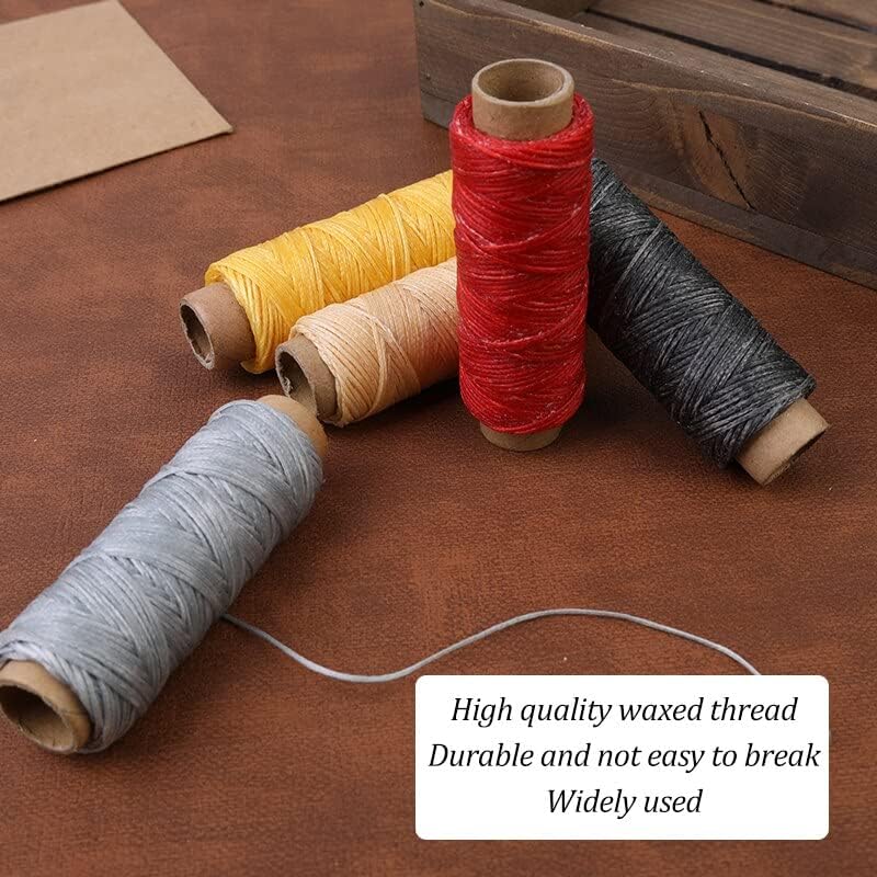 LMDZ Leather Sewing Kit with Big Eye Needles Waxed Flat Thread Thimble Awl DIY Leather Craft Working Tool Set for Leather Crafts - (Color: type 3)
