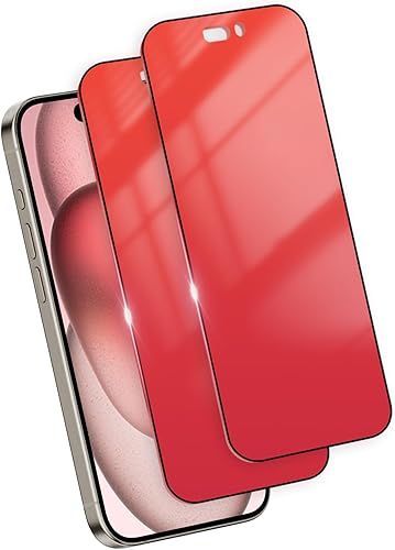 stilluxy Paquete de 2 protectores de pantalla de privacidad degradados para iPhone 15 Pro (no de vidrio) para iPhone 15 Pro, anti-luz azul, película