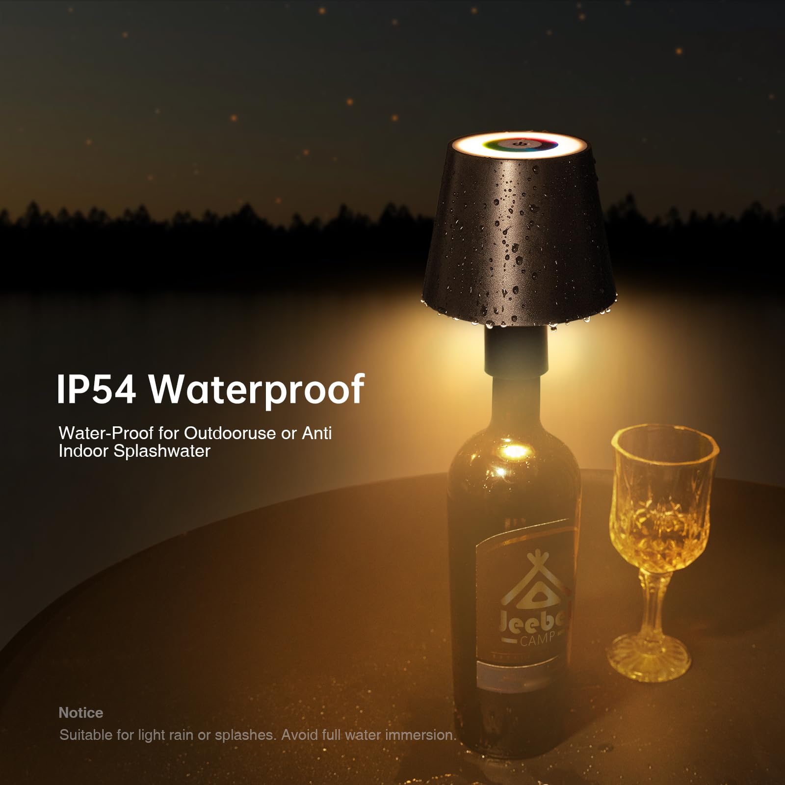 Jeebel RGB Bottle Lamp - 5200 mAh Wireless LED Bottle Light with