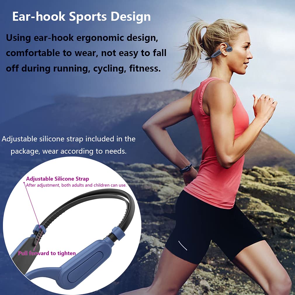 Cuffie Wireless per Nuoto Open-Ear Auricolari Bluetooth 5.0 a Conduzione Ossea, IPX8 Impermeabili 16GB Nuoto Lettore MP3, Cuffie Senza Fili Stereo da Sportivi Corsa per Bambini Adulti Black