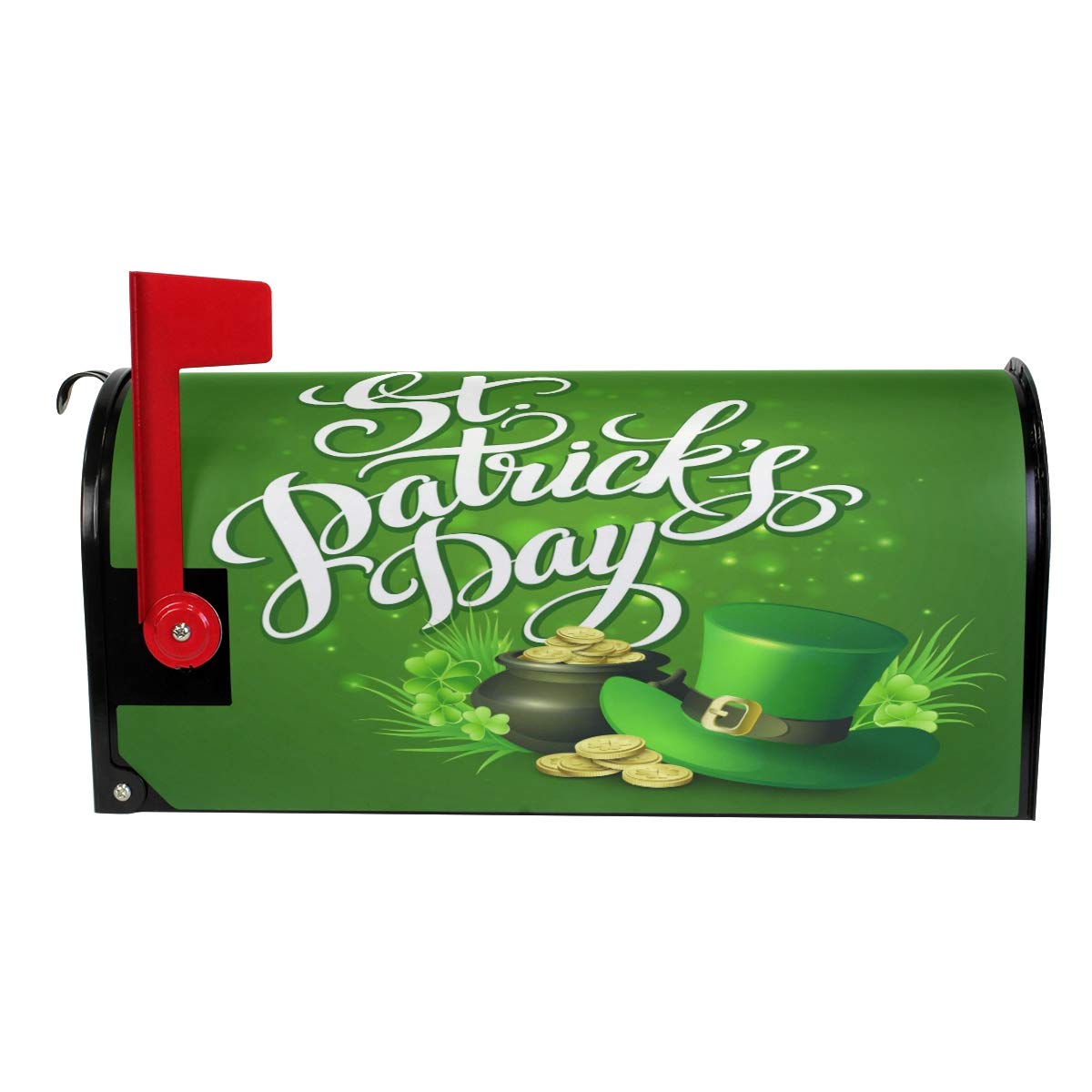 WOOR St Patrick's Day Magnetic Magnetic Mailbox Cover Standard Size for Garden Yard Outdoor Decorations-18 x 20.8