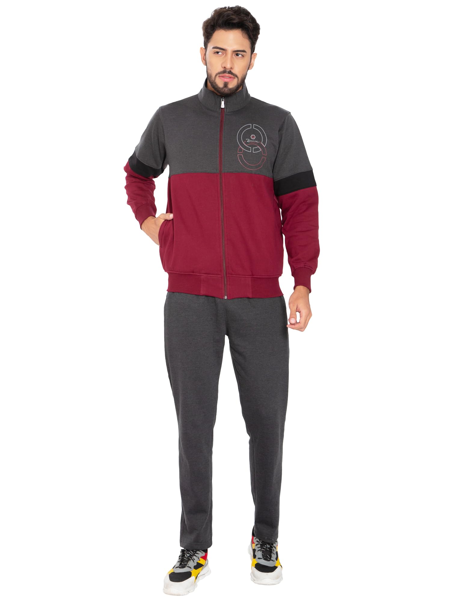 matelco Men's woolen tracksuit for winter (Regular, L, Wine)-picture-10