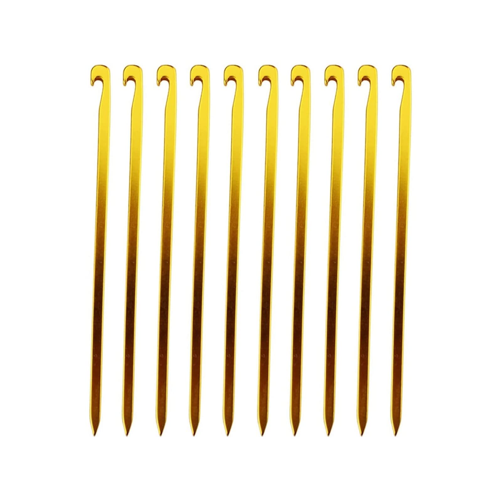 Piquets de tente en aluminium, piquets de tente 10 pièces/lot piquets de tente en alliage d'aluminium de 16 cm, camping en plein air pour le camping, la randonnée, la randonnée (couleur : argent) (o