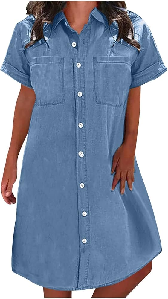 Leichtes jeans sommerkleid Clearance