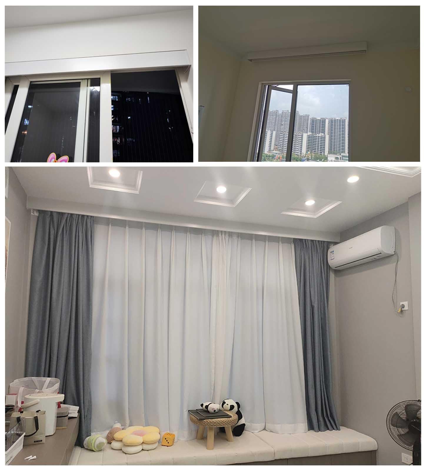 Cache-Rideau en Alliage d'aluminium pour fenêtre, Tringle à Rideaux Droite de 700 cm (Blanc) pour la décoration de Balcon à la Maison ou au Bureau.