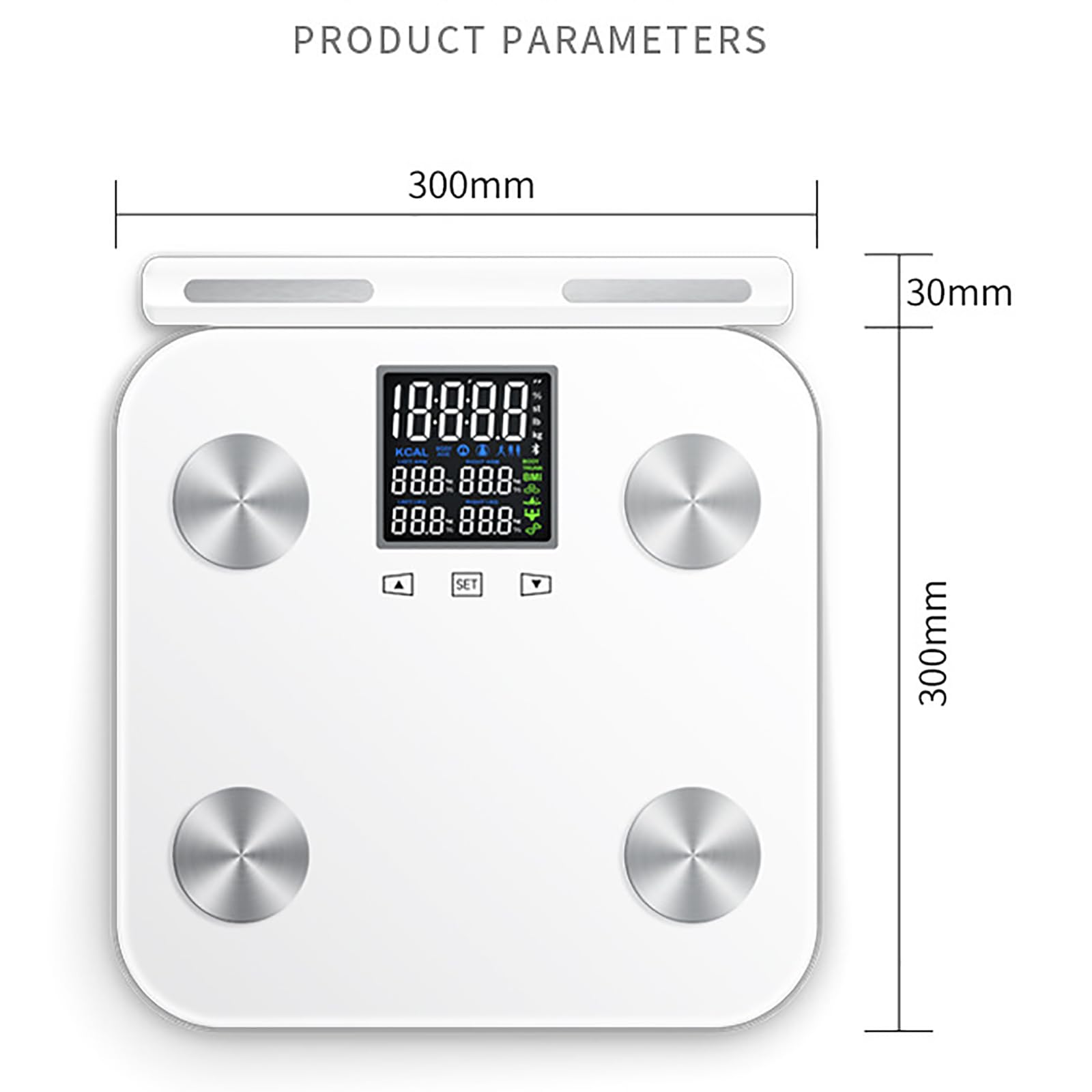 Báscula De Grasa Corporal para Porcentaje De Grasa, Masa Muscular Y Ósea, Báscula Inteligente De IMC con Aplicación De Fitness, Alta Precisión Y Máximo 400 Lb/180 Kg, para El Hogar, Baño