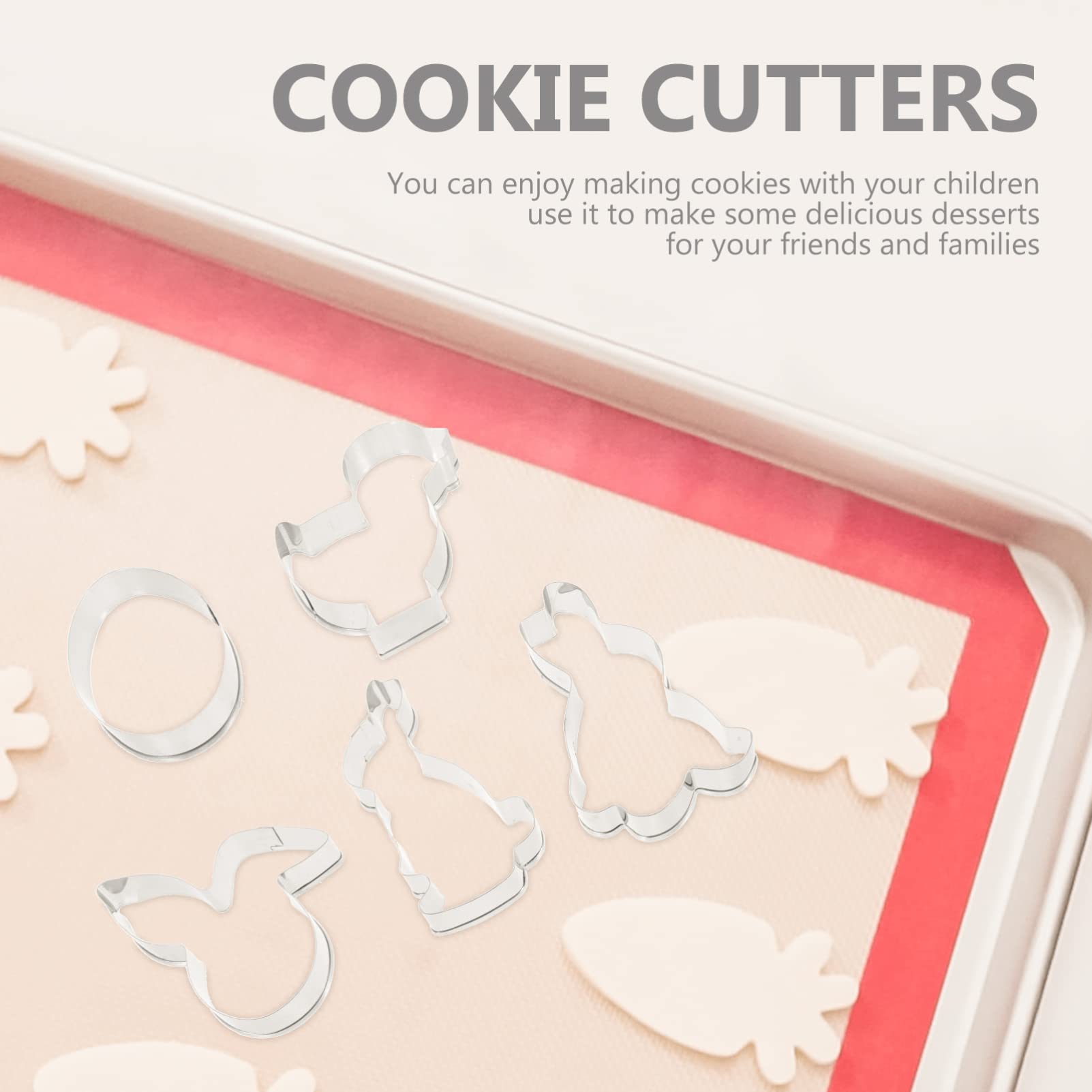 Abaodam 10piezas Cortadores De Galletas De Conejito y Pollito De Pascua Moldes De Galletas De Acero Inoxidable Para Decoración De Pascua y Fiestas Familiares