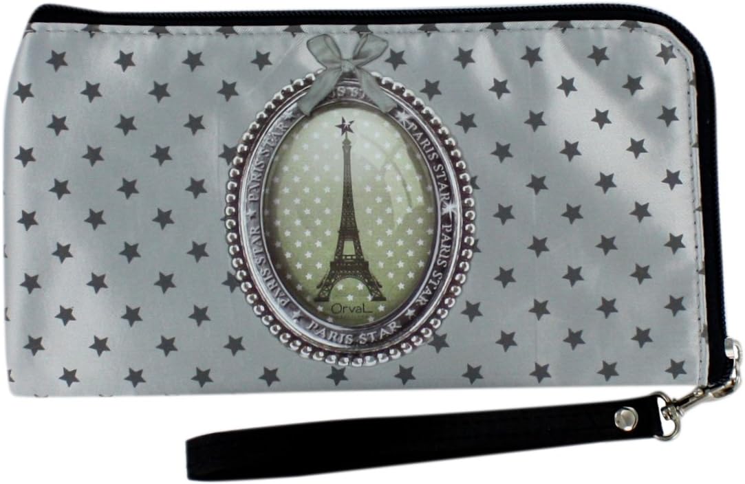 Small Purse with hand strap, French vintage design "Paris Star"