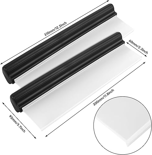 Miniatura 7 de Paquete de 2 limpiaparabrisas, limpiaparabrisas, limpiaparabrisas, profesional, de silicona, para secador de automóvil, ducha con escobilla súper