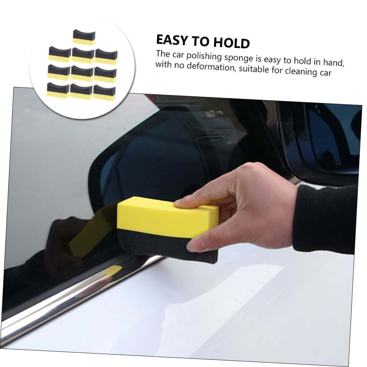 4 Sätze Autowaschschwamm Tücher Bausatz Für Autowachs -Pads Waschanlage Unterlage Schaum Auto Schwamm Auto Reinigungsschwamm Produkte Verbund Pe 10 Stück * 4