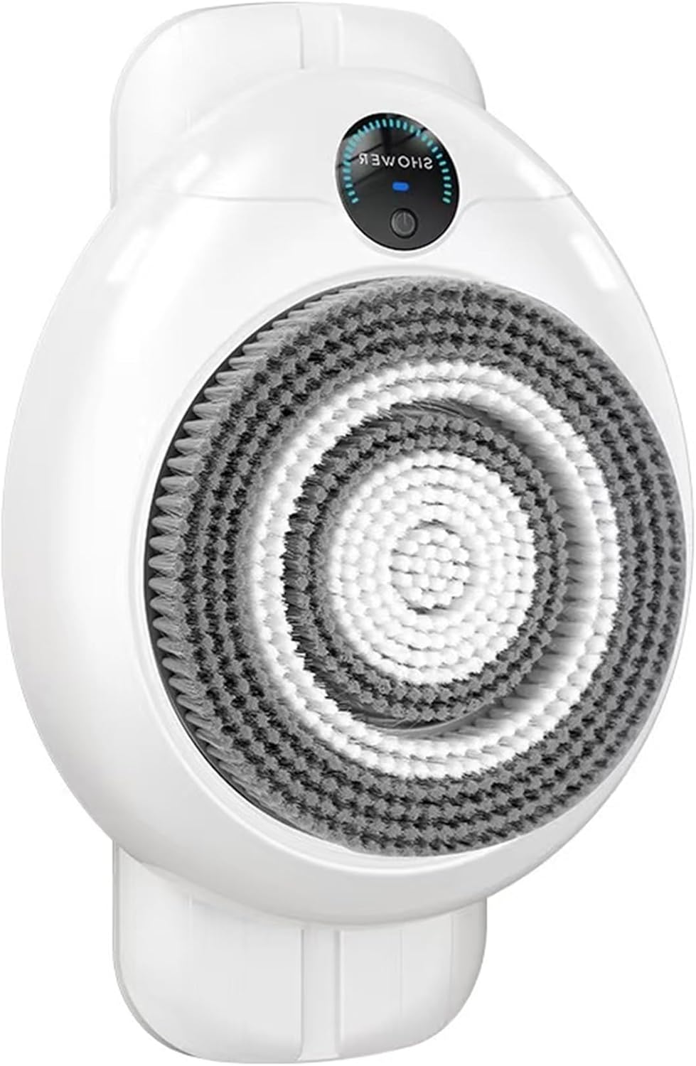 Electric Shower Back Cleaning Brush, Wall-Mounted Hands-Free Automatic Back Washer, 360° Rotating Exfoliating Body Scrubber, IPX7 Waterproof, Magnetic Charging, 3 Replaceable Heads