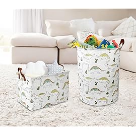 NTAOHAMPER Dinosaur Laundry Hamper, laundry Basket, Waterproof Storage Bin for Bedroom, Clothes Organizer Basket, Room Decor(Light Dinosaur)
