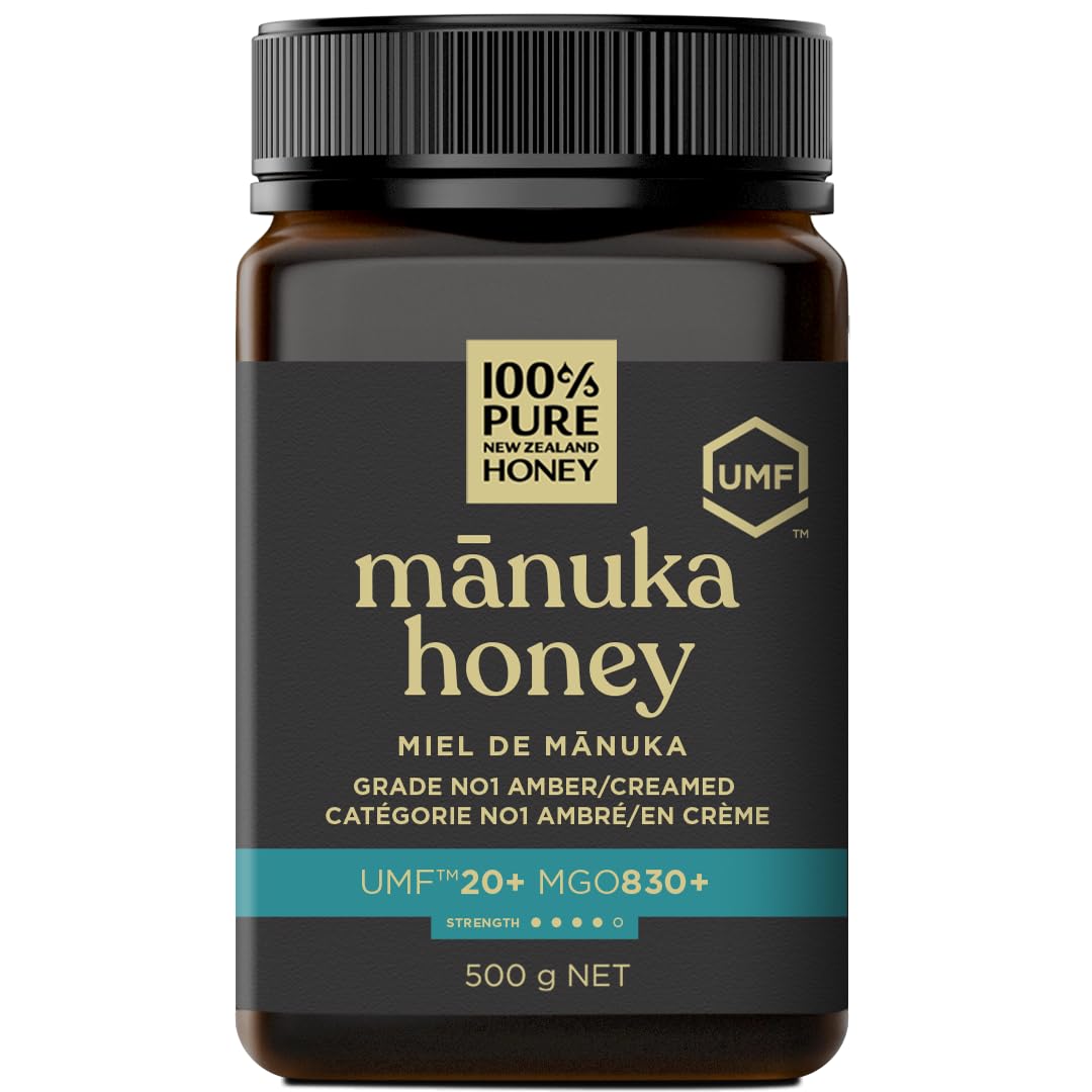 Manuka Honey 100% Pure New Zealand UMF 20+ MGO 826+ Raw & Unpasteurised Certified Award Winning Silky Smooth Taste & Texture 500g (UMF 20+)