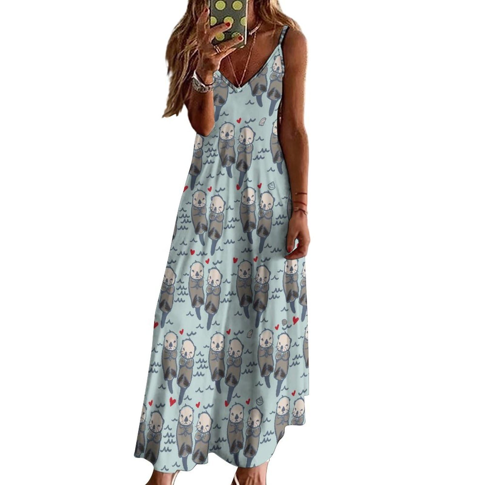 Vestido largo de verano para mujer, vestido de verano a cuadros rojos y negros, vestido de playa con cuello en V y tirantes delgados