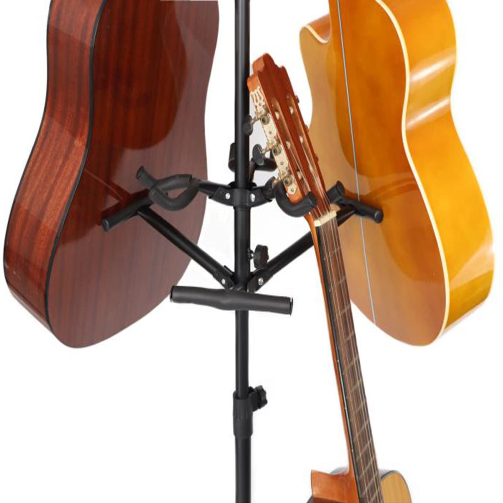 Soporte Guitarra Suelo Soporte de exhibición de árbol de guitarra, 6 ukelele mandolina Titular con Accesorios, Bastidor universal vertical múltiple pequeño, Regalos para niños y niñas, Black metal