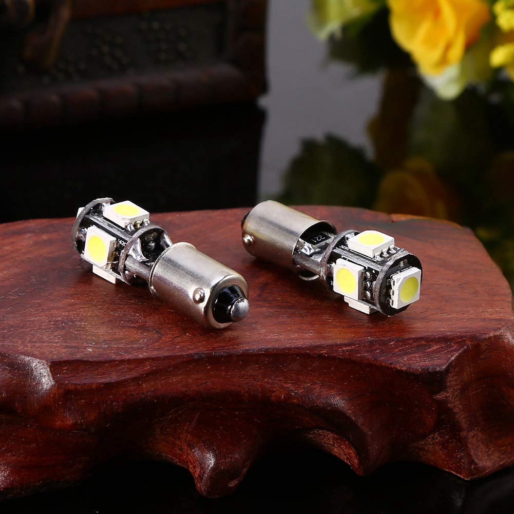 Światła postojowe, 2 szt. Białe H6W BA9S LED 5 SMD Błąd Canbus Free Corner Signal Reading Map Żarówki