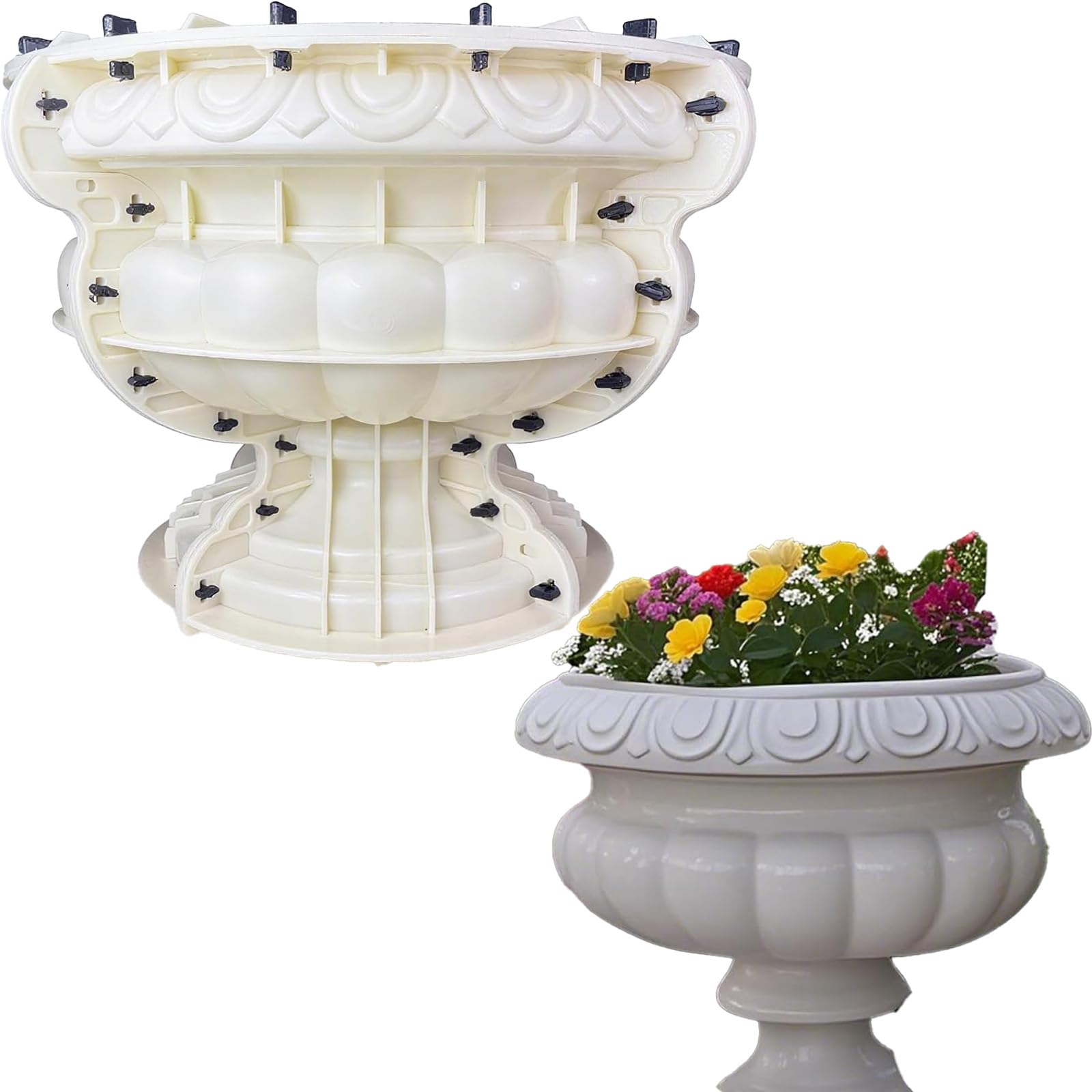 Extra Large Concrete Planter Mold, Heavy-Duty Reusable ABS Molds for Flower Pots, Large Concrete Planter Molds for Indoor and Outdoor Gardening (23.62