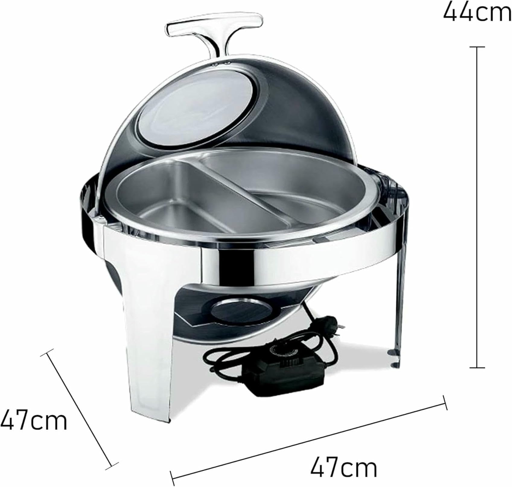 Scaldavivande Elettrico, Riscaldatore in Acciaio Inox per Buffet Riscaldati, Pentola Riscaldante per Catering, 6 Litri,Alcohol-GN1/2