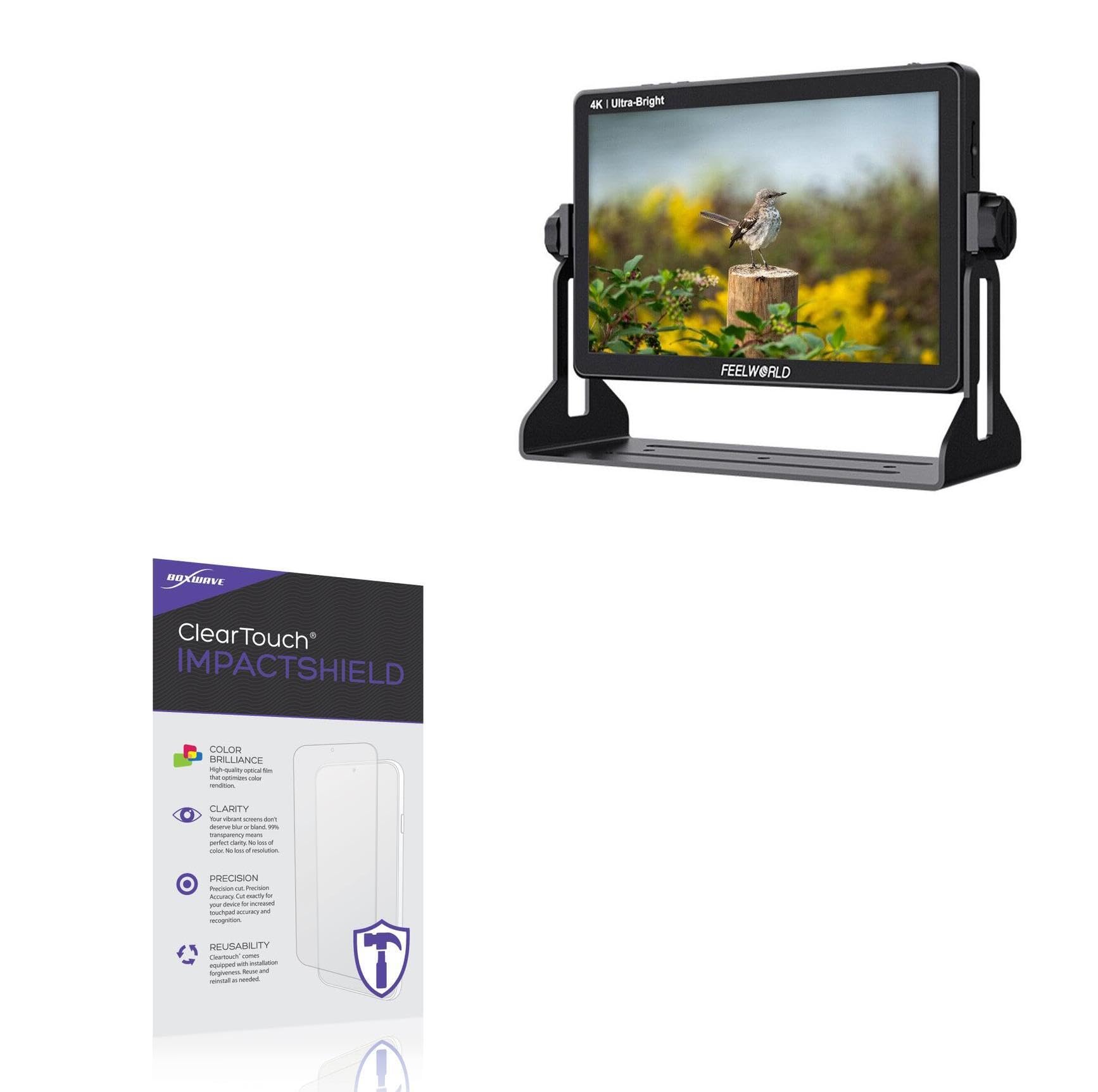 BoxWave Screen Protector Compatible With FeelWorld LUT11H - ClearTouch ImpactShield (2-Pack), Impenetrable Screen Protector Flexible Film