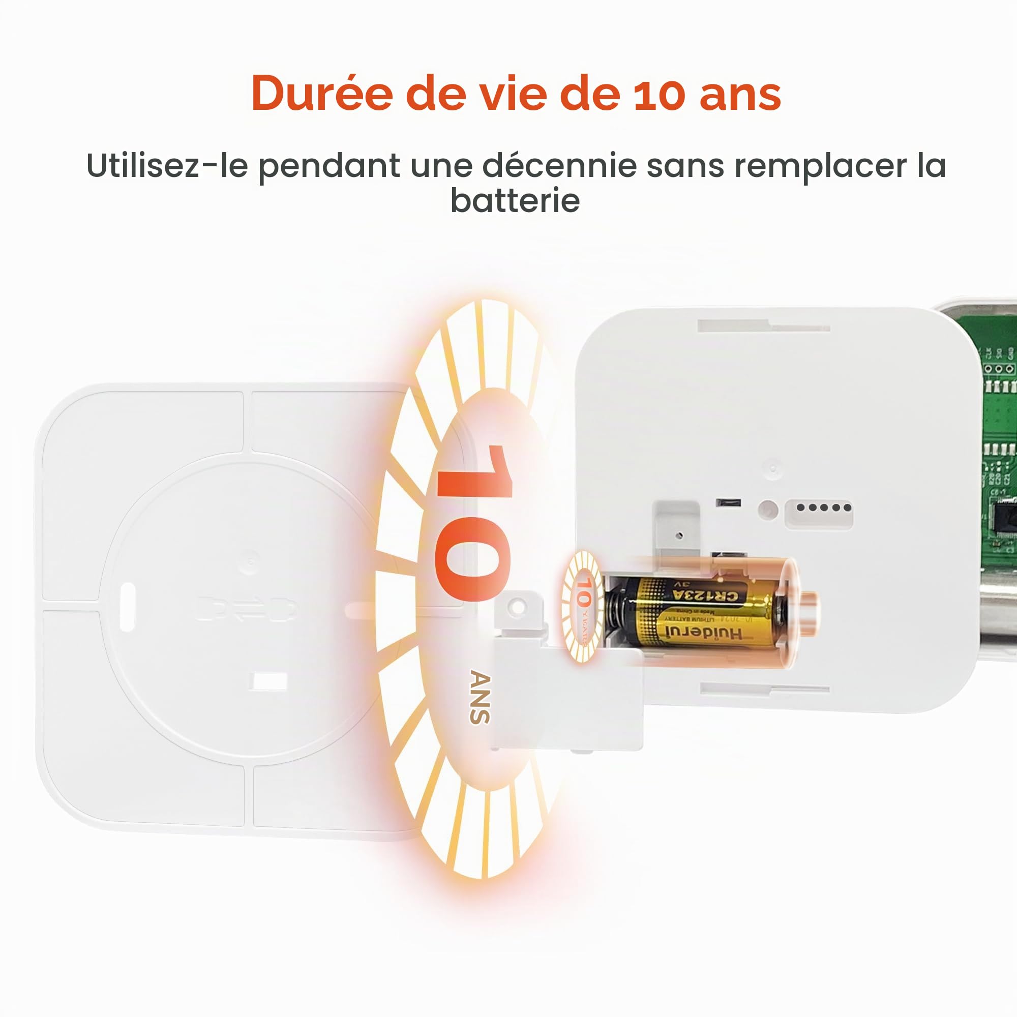 Detecteur Monoxyde Carbone à Pile 10 Ans avec écran LCD numérique, Mini Détecteur Monoxyde de Carbone Portable, Certifié EN50291
