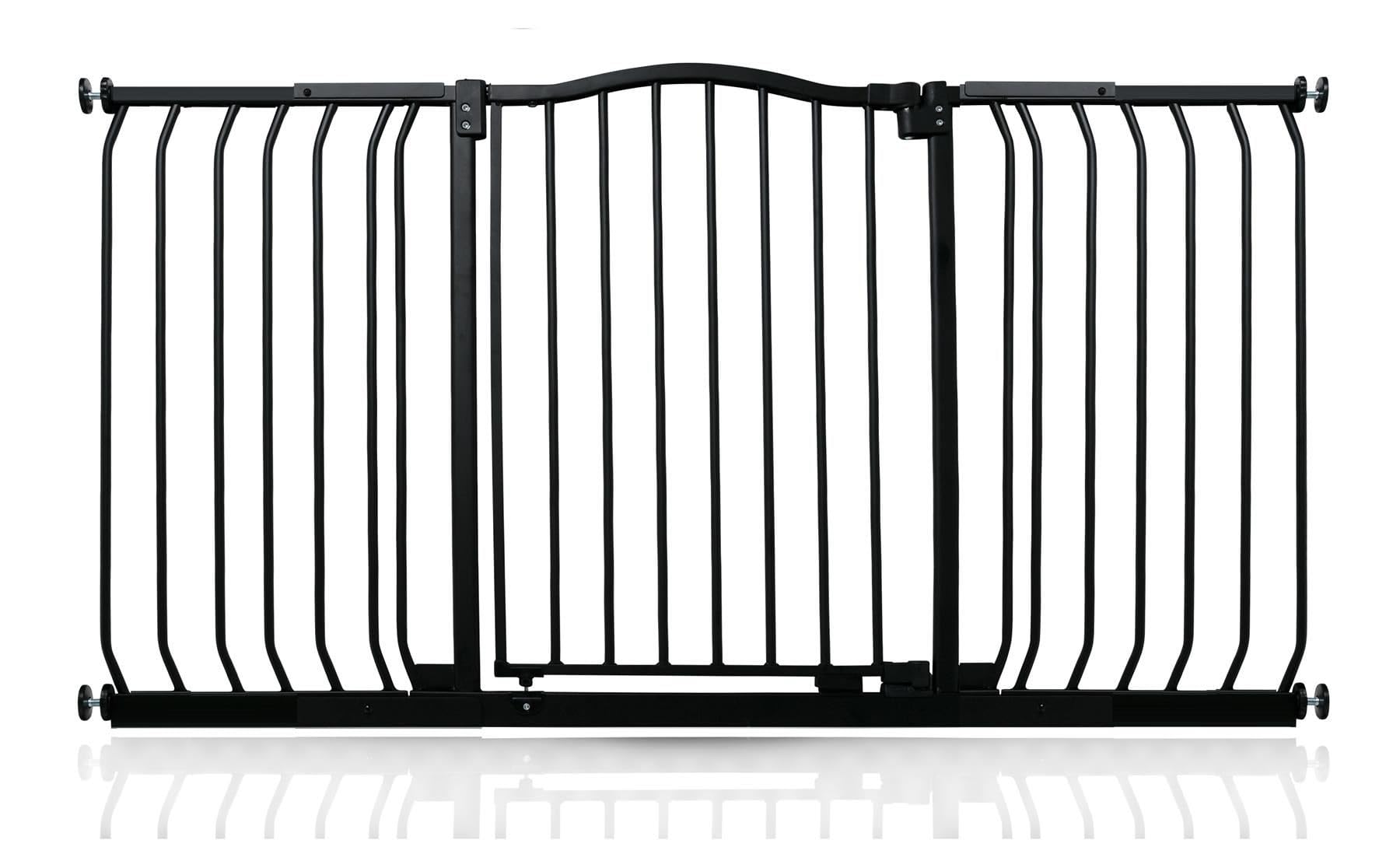 Safetots Matt Black Curved Top Safety Gate, 143Cm - 152Cm, Pressure Fit Stair Gate, Baby Gate For Doors Hallways And Spaces, Safety Barrier, Easy Installation