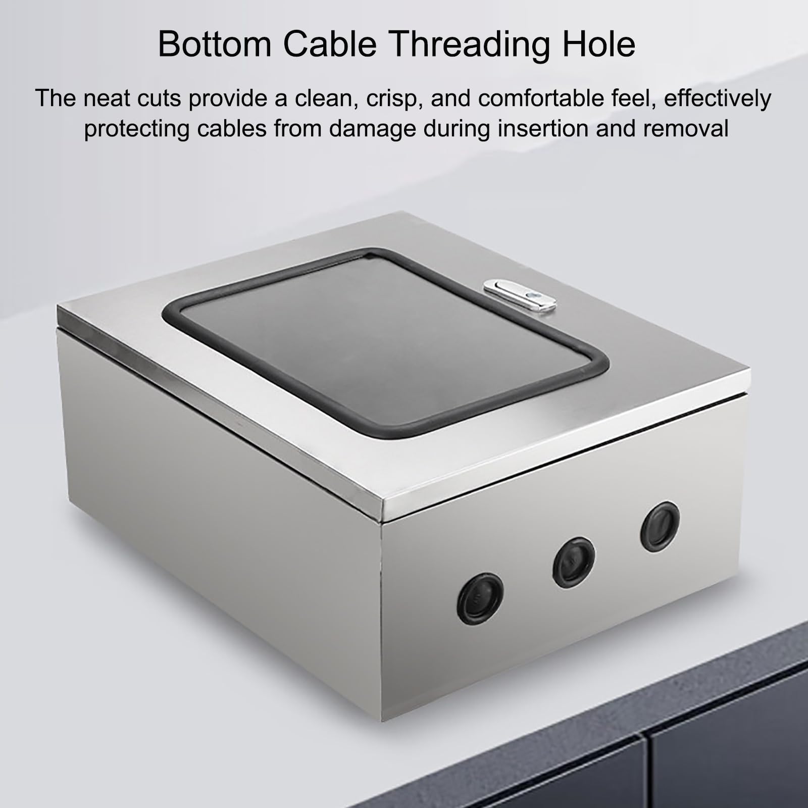 Caja Conexiones de Acero Inoxidable 304, Clasificación de Impermeabilidad Ip65, Caja Registro Electrico con Cerradura para Uso Interiores y Exteriores Panel de Montaje(25x30x15cm/10x12x6in)