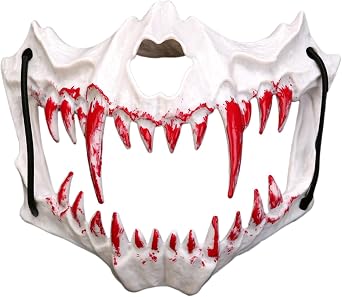 FEESHOW Halloween Scary Skeleton Mask Cosplay Half Face Animal Skull Masks