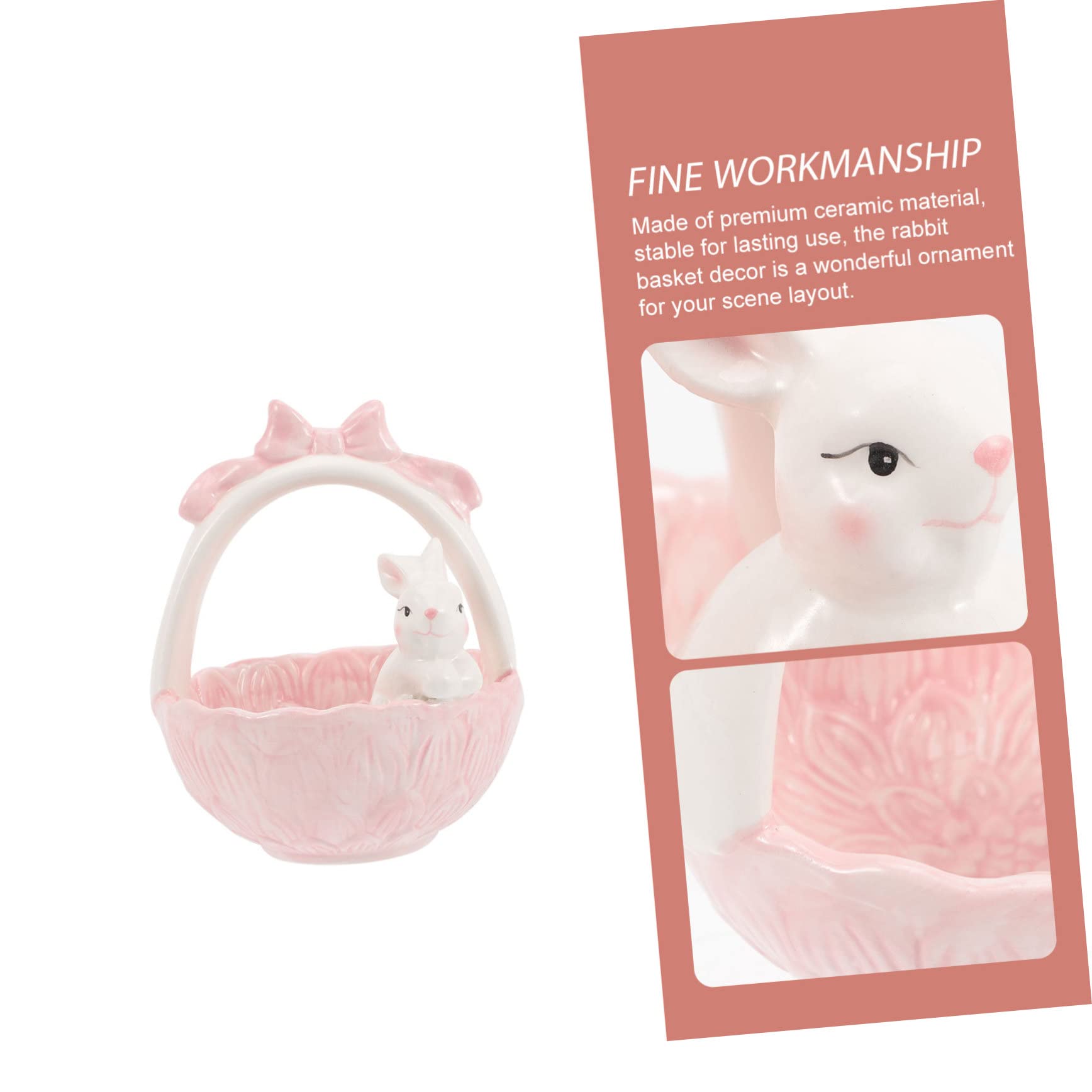 Garneck 2 Pz cesto di Pasqua cavia Bambola roba da coniglio decorazioni di coniglietti easter bunny easter basket adornare il desktop ornamento per cesto di coniglio da tavolo ceramica