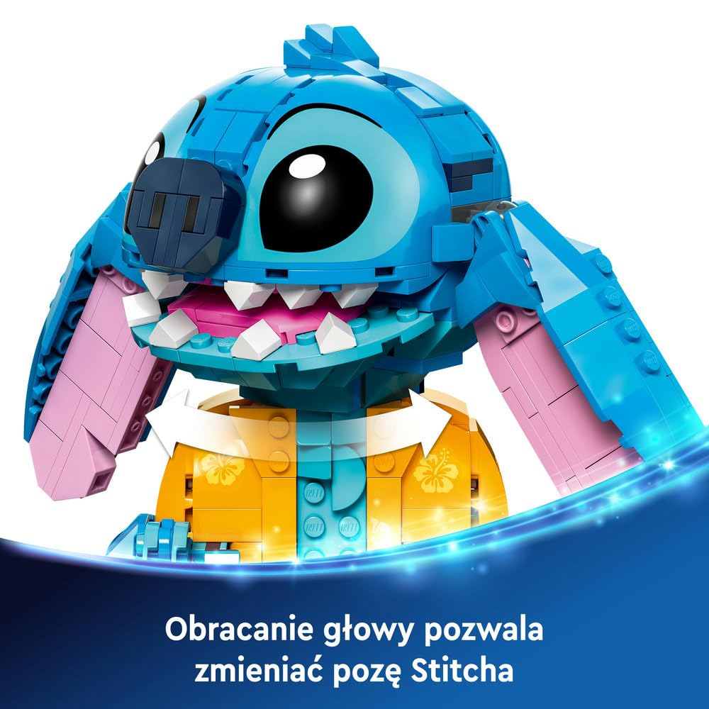 LEGO Disney Stitch 43249 | Figurka z filmu, model do zbudowania, prezent dla fana Disneya 9+, 730 elementów