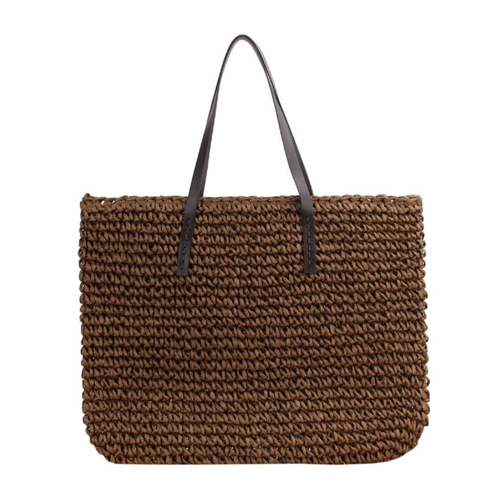 Women Straw Woven Totes Large Beach Handmade Weaving Shoulder Bag Purse Straw Hobo Handbag (Brown) (B0CMV8TYYY) Amazon Price History, Amazon Price Tracker