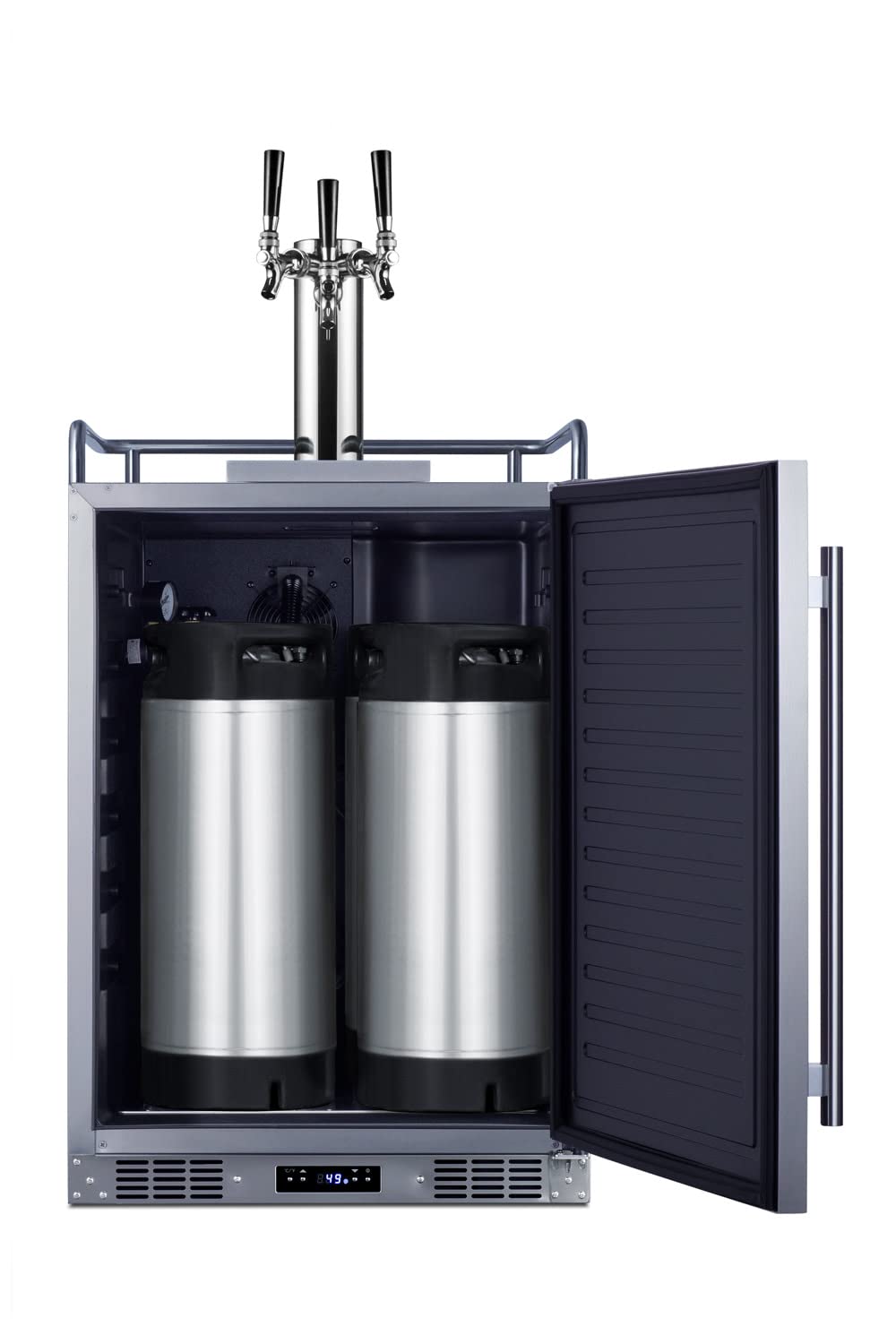 Summit Appliance Sbc683ostriple 24" Wide Built-In Outdoor Beer Kegerator, 5.6 Cu.Ft Interior, Weatherproof, Automatic Defrost, Digital Thermostat, Tap Cool System, Adjustable Shelves, 4 Casters on Fridge.com - View 2