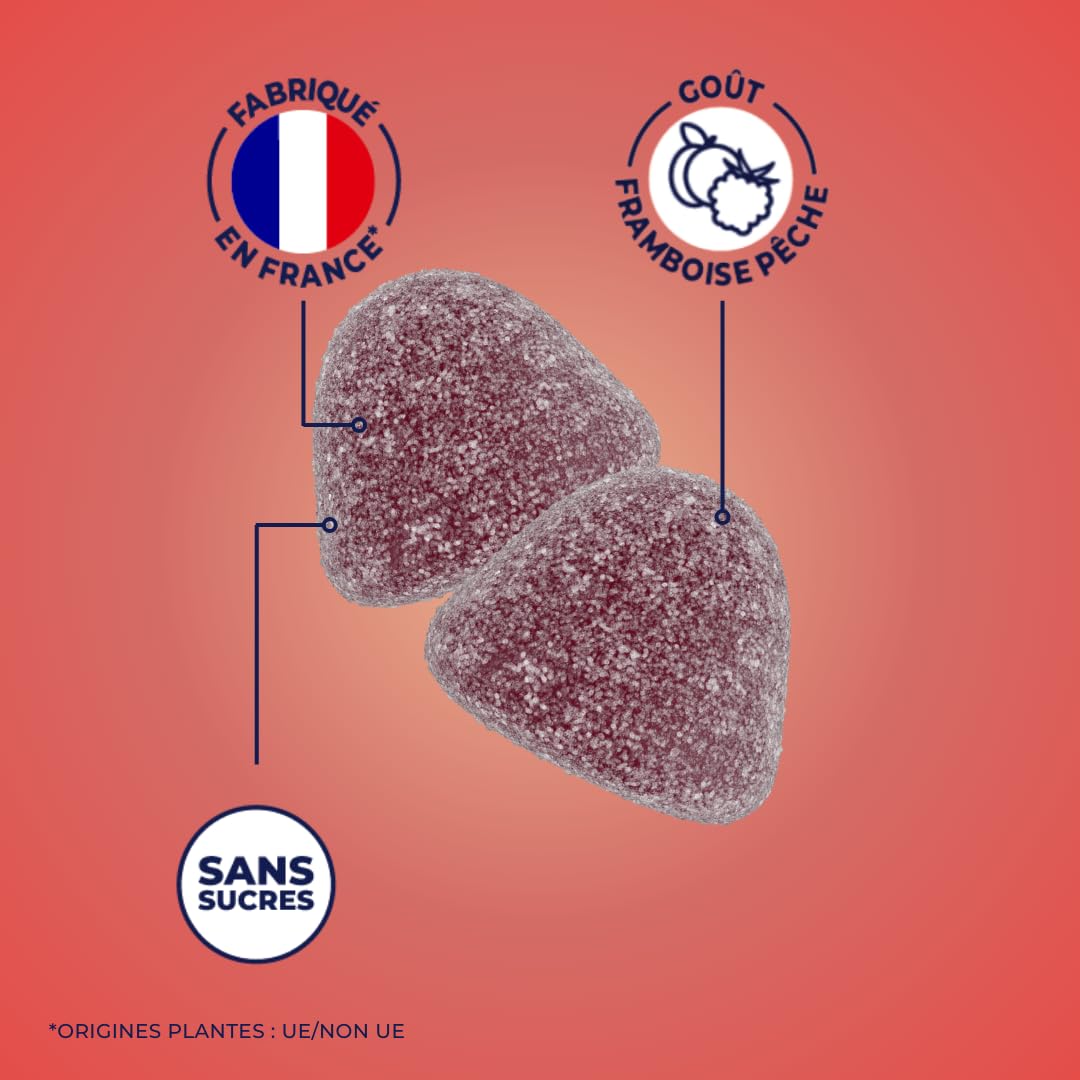 ZOHI - Coffret Compléments Alimentaires - Acide Hyaluronique - Cure de 3 Mois - 3 x 60 Gommes de Fruits Goût Framboise Pêche - 180 Gummies - Fabriqué en France