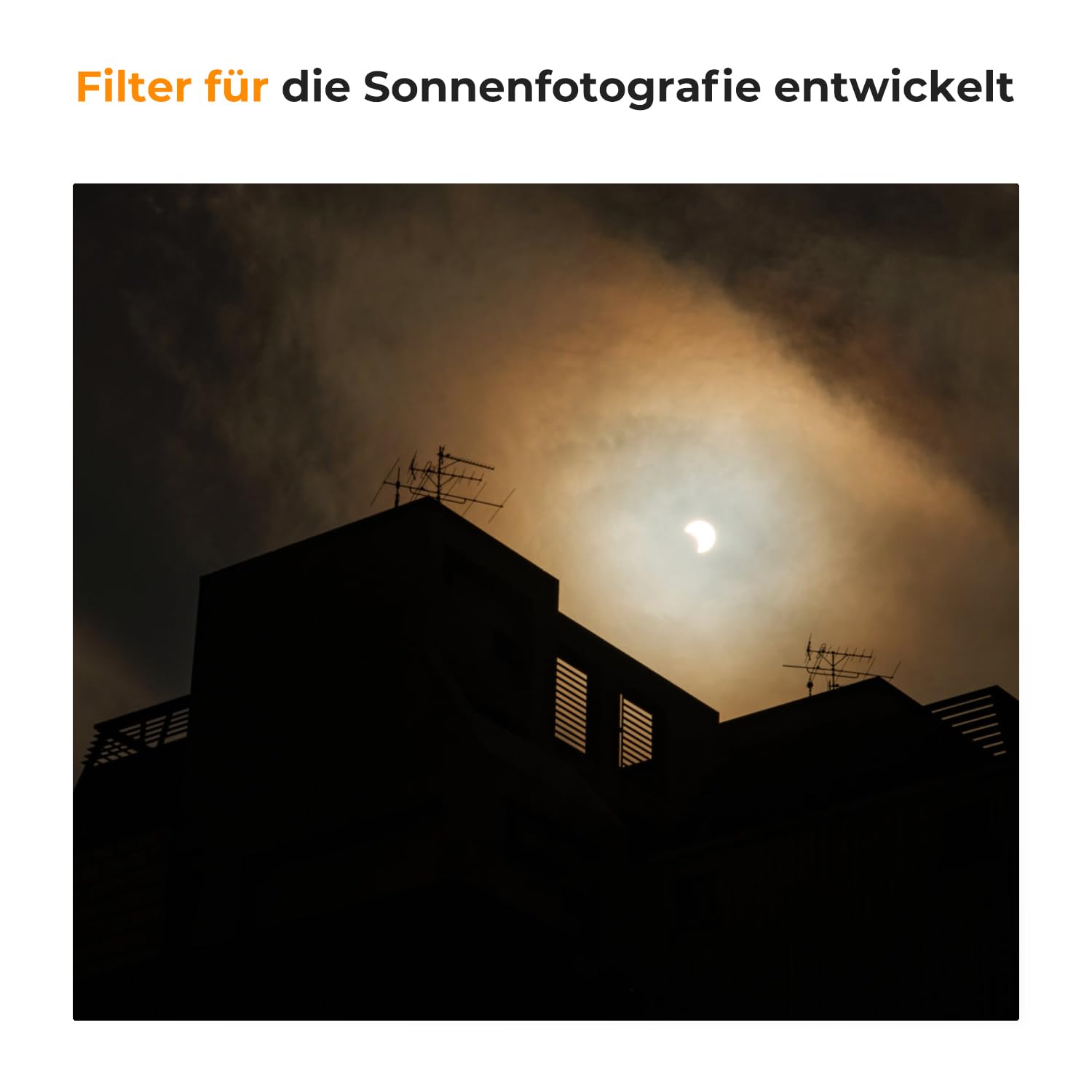 K&F Concept 95mm ND1000000 Sonnenfinsternisfilter Fester ND Filter Graufilter für Himmelsereignisfotografie (20 Blendenstufen) Nano-Xcel