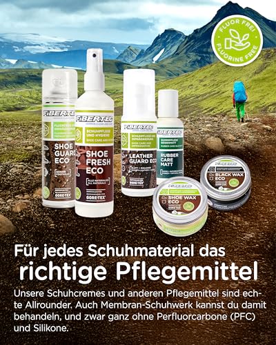 FIBERTEC Shoe Wax Eco Schuhwachs für Leder farblos - Hochwirksame Lederpflege aus Bienen- und Carnaubawachs, Schuhimprägnierung bluesign zertifiziert ohne Lösungsmittel, Made in Germany