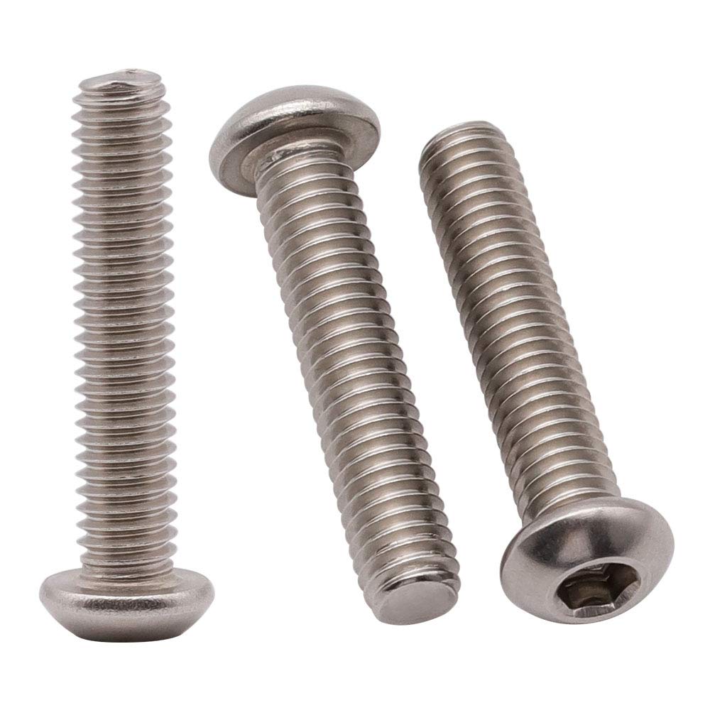 RoyceMart#10-24 x 1-1/2" (50 Pack) Hex Socket Button Head Cap Screws Bolts, Allen Socket Drive, 304 Stainless Steel 18-8, Bright Finish, Full Machine UNC Threads