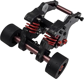 QingLeng Nylon Sturdy & Stable Wheelie Bar with Dual Spring Buffer for Traxxas 1/10 EREVO 2.0 E-REVO E REVO - Black Wheels