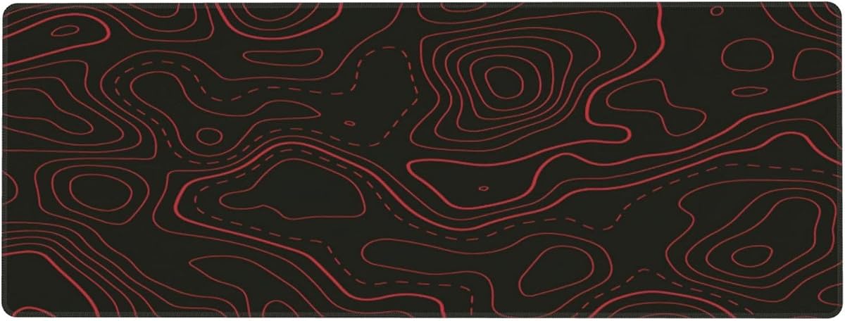 Alfombrilla de ratón roja y negra, alfombrilla de escritorio para juegos, alfombrilla de escritorio grande y larga, alfombrilla para ratón para ordenador XL, alfombrilla antideslizante para teclado de ordenador portátil para oficina, hogar, viajes, 31,5 pulgadas de largo x 11,8 pulgadas de ancho