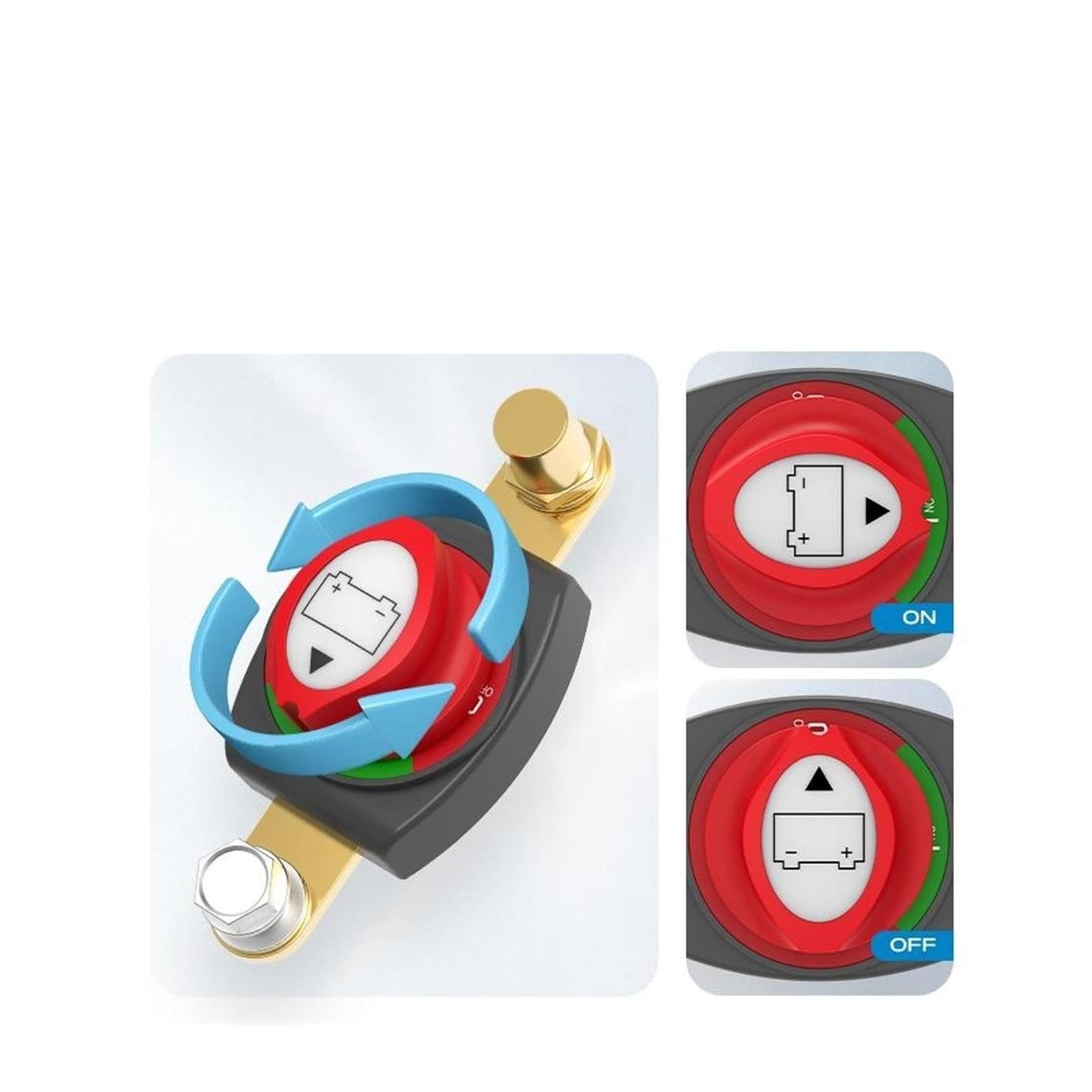 Interruttore batteria on/off da 275 A montante laterale con adattatore