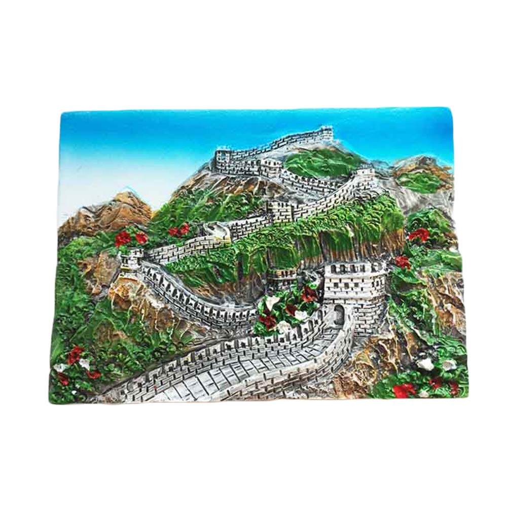 Muyu Magnet Green And Orange 3D Great Wall Beijing China Fridge Magnet Souvenir, Home & Kitchen Decoration Great Wall Beijing Refrigerator Magnet