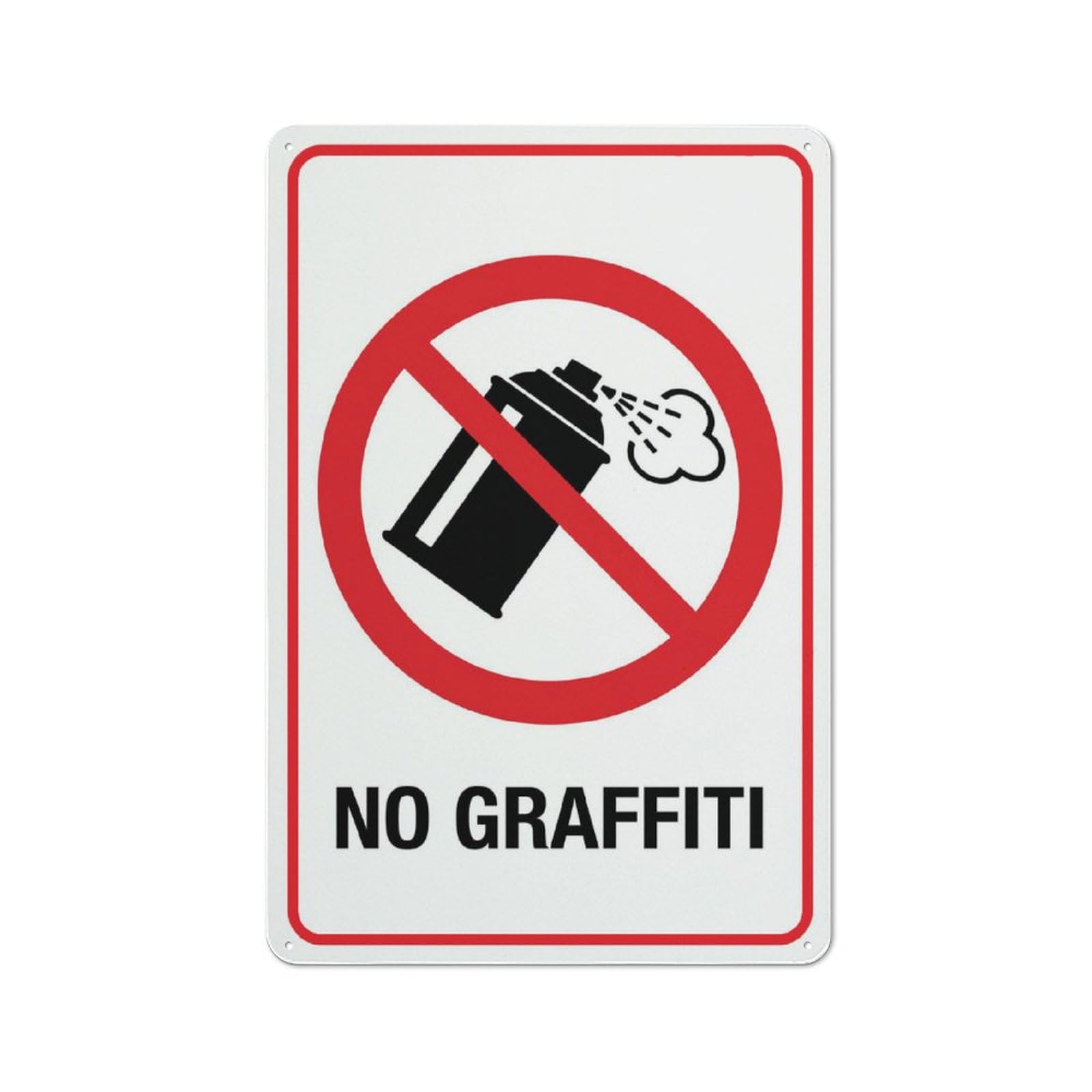 No Graffiti Sign 8"X12" Rust Free Aluminum Signs Outdoor, Metal Tin Sign For Home, Business, Yard