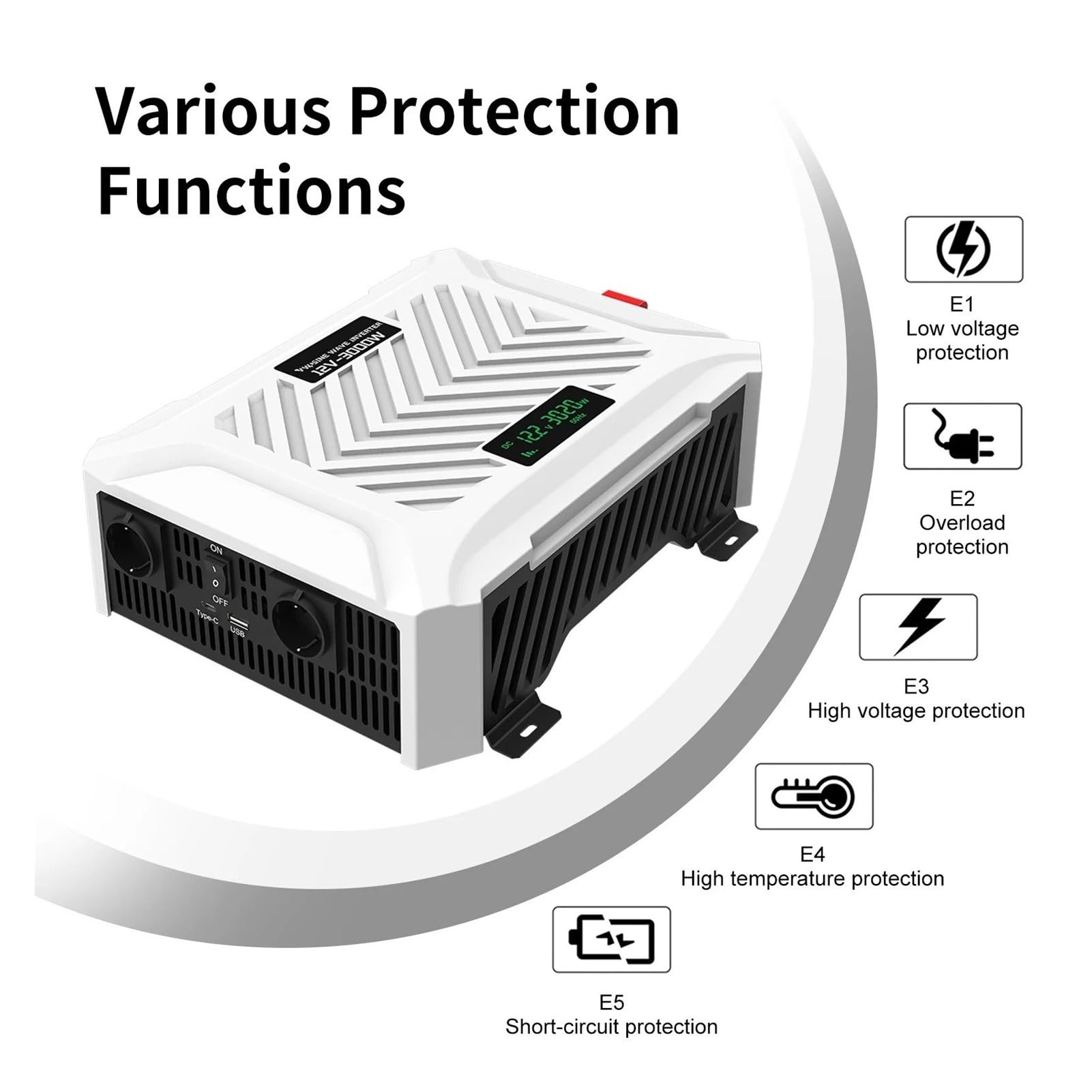 Invertitore Potenza Power DC12v24v AC220v 3000W 3500W Per Inverter A Onda Sinusoidale Per Pura Roulotte Camper Alimentatore Di Emergenza Domestico