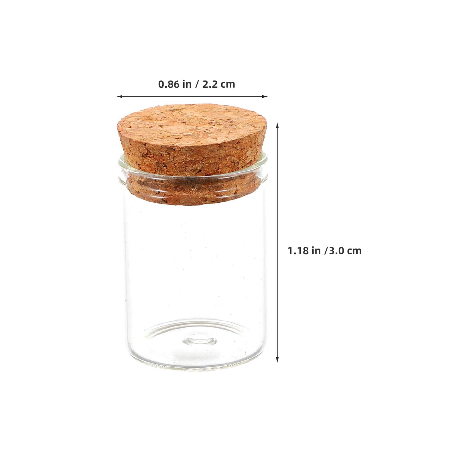 GALPADA 48 Mini Bottiglie di Vetro con Tappo di Sughero 15ml, Design a Bocca Dritta, Resistenti e Protettive, Perfette per Viaggi e Campioni di Laboratorio
