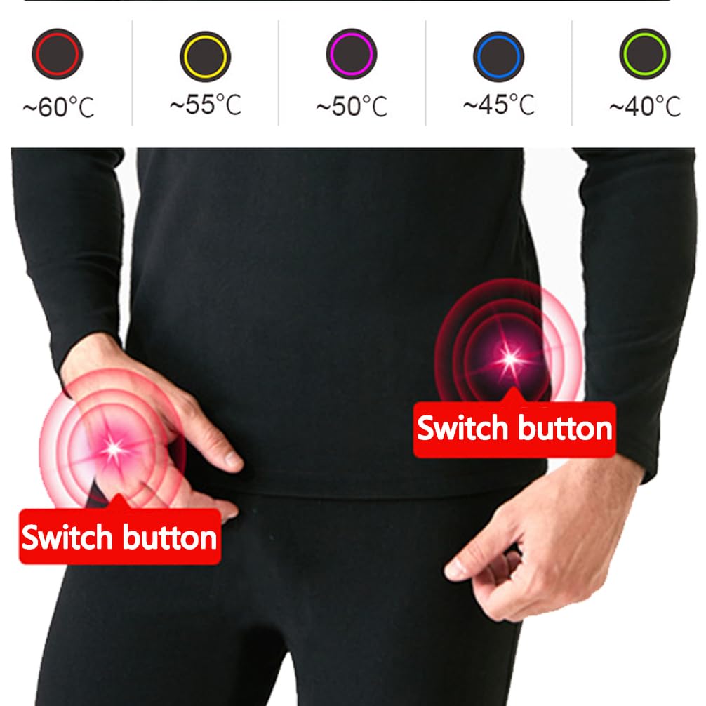 Set Intimo Termico Riscaldato Intelligente App Temperatura di Controllo USB Alimentato Completo Corpo Riscaldato Biancheria Intima per Gli Uomini Donne