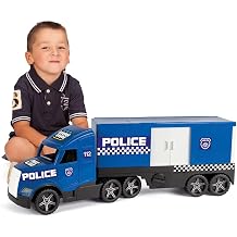 Wader 36200 Magic Truck Police Emergency Vehicle with Side Door, from 3 Years, Approx. 79 cm, Blue
