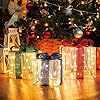SANHSEHOME Set of 3 Christmas Lighted Gift Boxes, 140 LED Light Up Present Boxes for Christmas Decorations Indoor Outdoor Yard Xmas Tree Holiday Party Lawn Porch Home Decor (3 Colored Bow) #5
