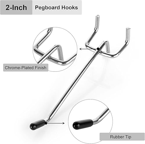 Miniatura 3 de 100 ganchos para tablero de clavijas de 4 pulgadas, accesorios para tablero de clavijas de 18 pulgadas y 14 pulgadas con punta de goma, ganchos de