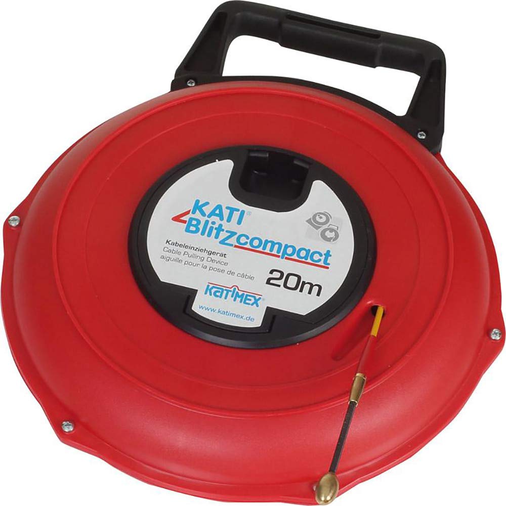 Katimex Kati Blitz compact | 20 m | für den Kabeleizug in Leerrohre | Kabeleinziehhilfe inkl. Zubehör | Kabeleinzugsgerät für z.B. Energie-/ Antennen-/ Telefonkabel