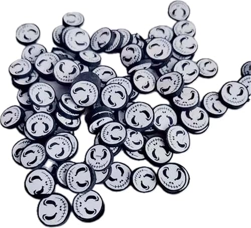 Miniatura 1 de Jack Skellington - Gránulos de imitación de Halloween de 0.394 pulgadas (0.394 in), rebanada de Fimo, chispas de arcilla polimérica falsas,