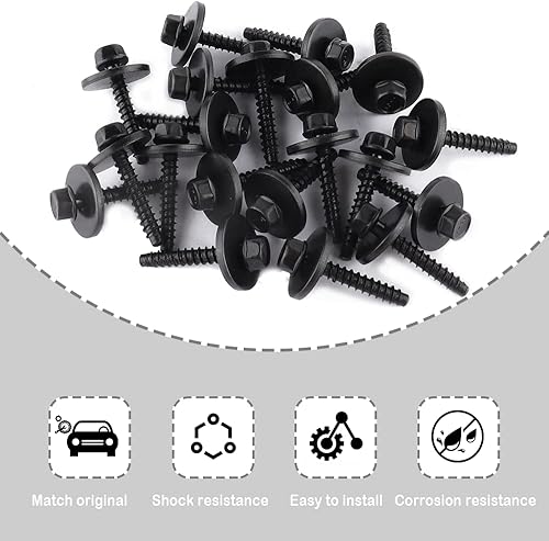 Miniatura 3 de 20 piezas de sujetadores para defensa de automóviles, retenedores para guardabarros, tornillos para cubierta de defensa para instalación apretada,