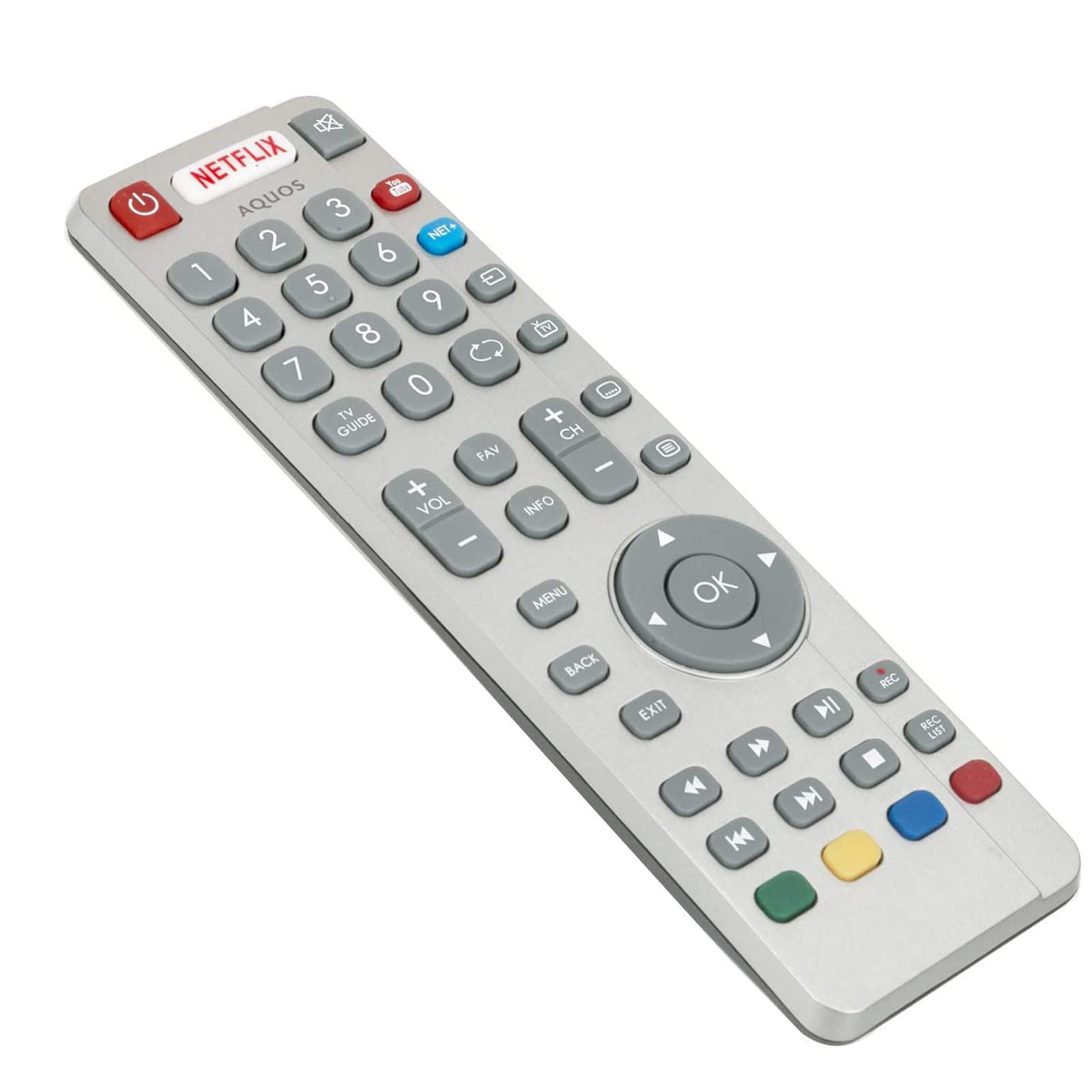 Ersatz-Fernbedienung SHWRMC0116 Für Sharp Aquos TVs – Mit YouTube-Button, Infrarot, Kompatibel Mit Vielen Modellen